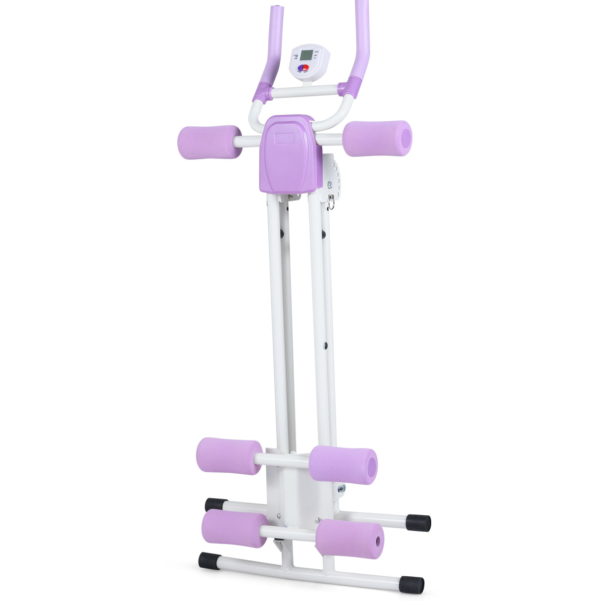Ab Workout Equipment Foldable Abdominal Trainer Adjustable Ab Machine-White