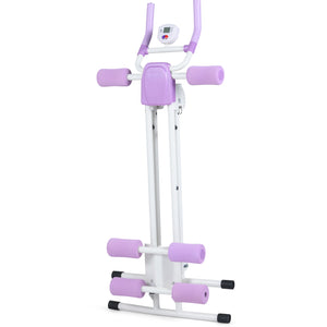 Ab Workout Equipment Foldable Abdominal Trainer Adjustable Ab Machine-White