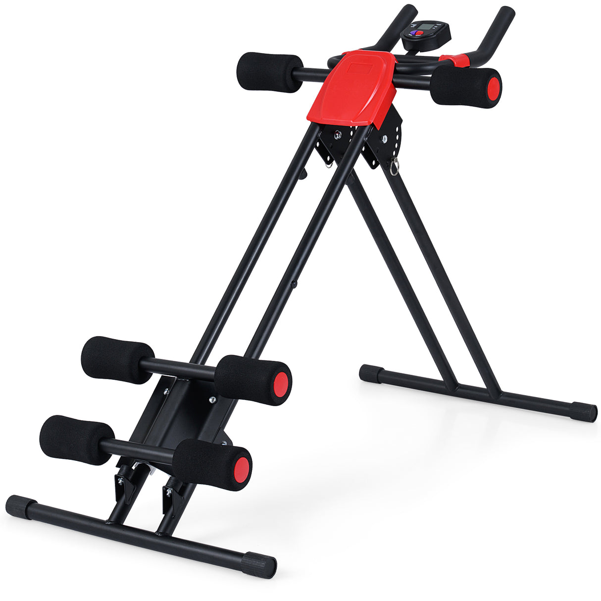 Ab Workout Equipment Foldable Abdominal Trainer Adjustable Ab Machine-Black
