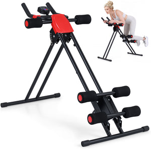 Ab Workout Equipment Foldable Abdominal Trainer Adjustable Ab Machine-Black