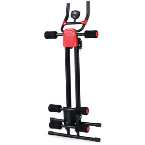 Ab Workout Equipment Foldable Abdominal Trainer Adjustable Ab Machine-Black