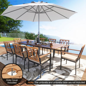 Acacia Wood Outdoor Furniture Set 9 Pieces Patio Dining Set with 8 Chairs