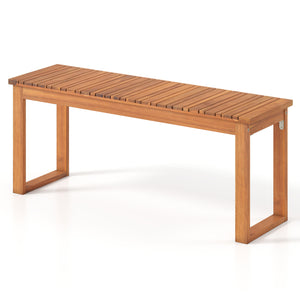 Acacia Wood Outdoor Garden Bench Set of 1/2 with Slatted Seat for Front Porch-Set of 1