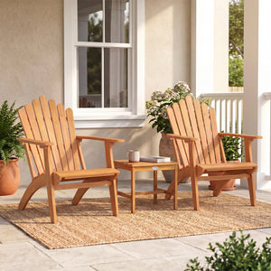 Acacia Wood Outdoor Patio Chair with 400 lbs Weight Capacity-Natural