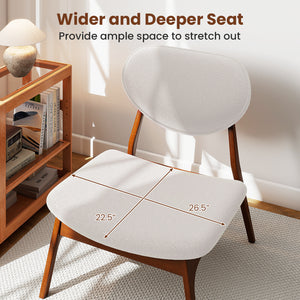 Accent Chairs Set of 2 with Side Table and Solid Wood Frame-Beige