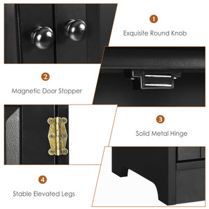 Accent Storage Cabinet Adjustable Shelves-Black