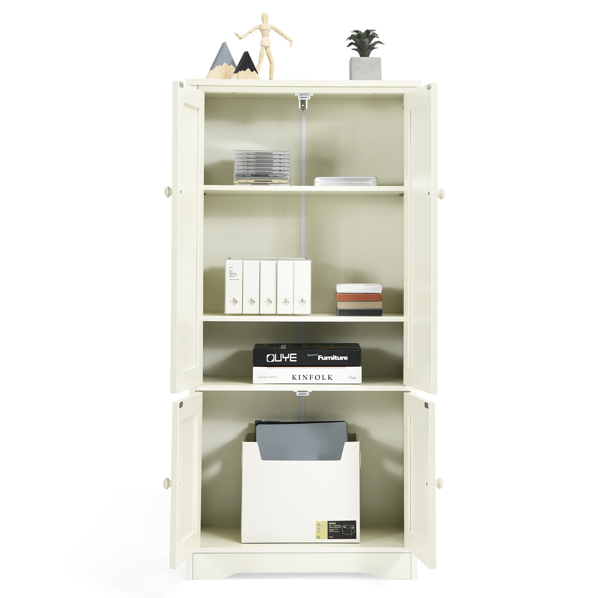 Accent Storage Cabinet Adjustable Shelves-Black