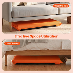 Adjustable 6 Positions Folding Lazy Man Sofa Chair Floor Chair-Orange