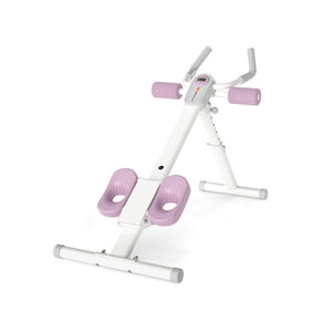 Adjustable Abdominal Trainer Ab Workout Machine Foldable Ab Cruncher-White