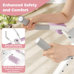 Adjustable Abdominal Trainer Ab Workout Machine Foldable Ab Cruncher-White