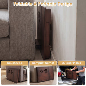 Adjustable Bamboo Laptop Desk with Tilting Top and Adjustable Legs for Wring-Brown