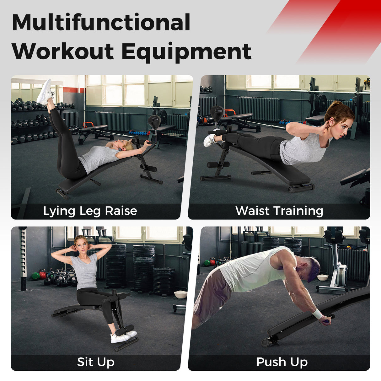 Adjustable Decline Sit Up Bench for Exercise