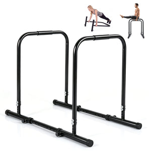 Adjustable Dip Bar Station with 660 LBS Capacity for Home Gym-Black