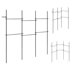 Adjustable Floor to Ceiling Clothes Rack with 6 Hanging Rods-Black