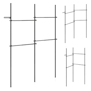 Adjustable Floor to Ceiling Clothes Rack with 4 Hanging Rods-Black