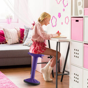 Adjustable-Height Wobble Chair Active Learning Stool for Office Stand Up Desk-Purple