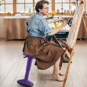 Adjustable-Height Wobble Chair Active Learning Stool for Office Stand Up Desk-Purple