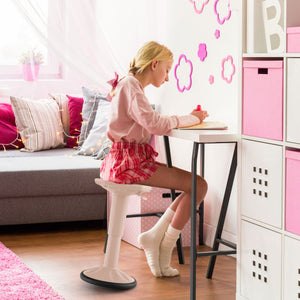 Adjustable-Height Wobble Chair Active Learning Stool for Office Stand Up Desk-Pink