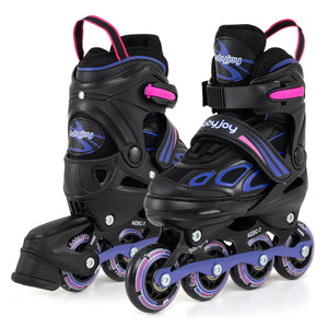 Adjustable Kids' Incline Skates for Boys Girls Ages 5-14-Purple