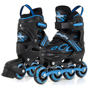 Adjustable Kids' Incline Skates 4 Sizes Adjustable Blade Roller-Blue