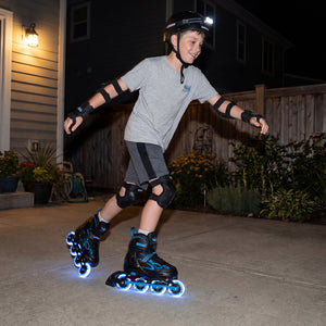 Adjustable Kids' Incline Skates 4 Sizes Adjustable Blade Roller-Blue