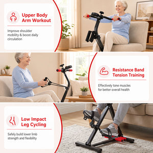 Adjustable LCD Pedal Exercise Bike with Massage-Red
