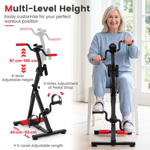 Adjustable LCD Pedal Exercise Bike with Massage-Red