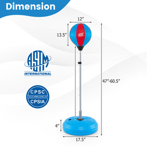 Adjustable Punching Bag with Stand and Boxing Gloves for Both Adults and Kids-Blue