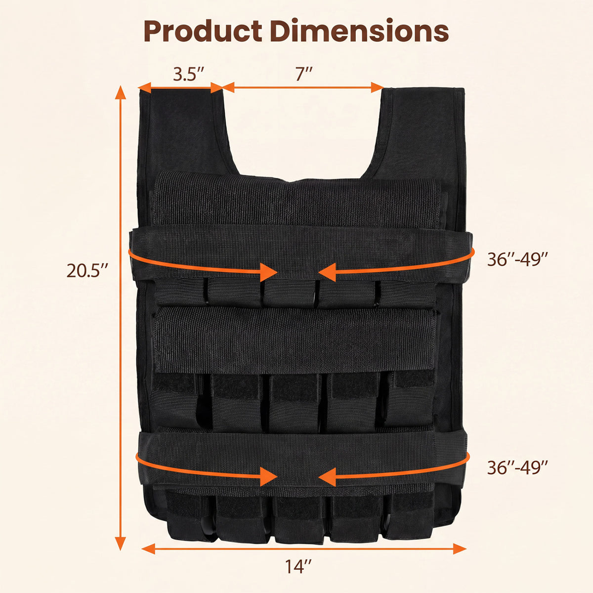 Adjustable Weighted Vest for Men and Women with Removable Iron Weights-44 lbs and S Size