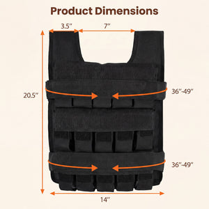 Adjustable Weighted Vest for Men and Women with Removable Iron Weights-44 lbs and S Size