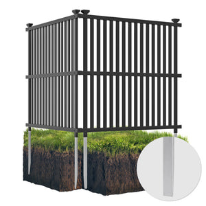 Air Conditioner Fence Panel with Metal Ground Stakes for Outside-Black