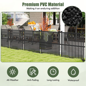 Air Conditioner Fence Panel with Metal Ground Stakes for Outside-Black