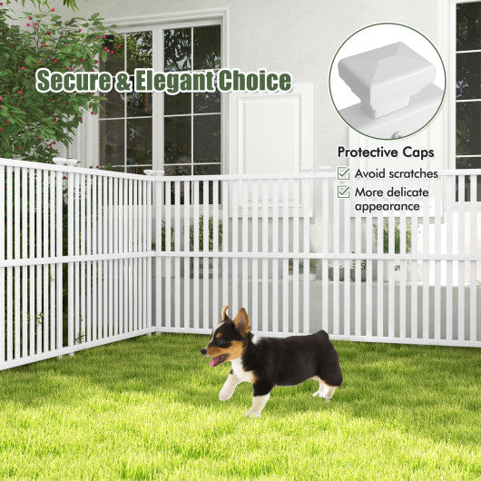 Air Conditioner Fence Panel with Metal Ground Stakes for Outside-White
