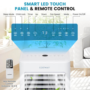 10000 BTU 4-in-1 Portable Air Conditioner with Dehumidifier and Sleep Mode-White