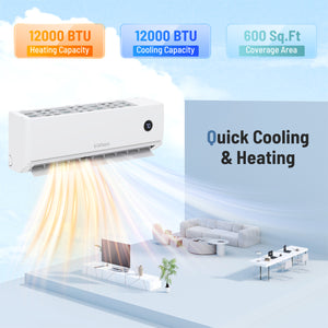 Aire Acondicionado Minisplit 12000 BTU  18.1 SEER2  115V- Funciona con Alexa | FrÃ­o y Calor para Todo el AÃ±o