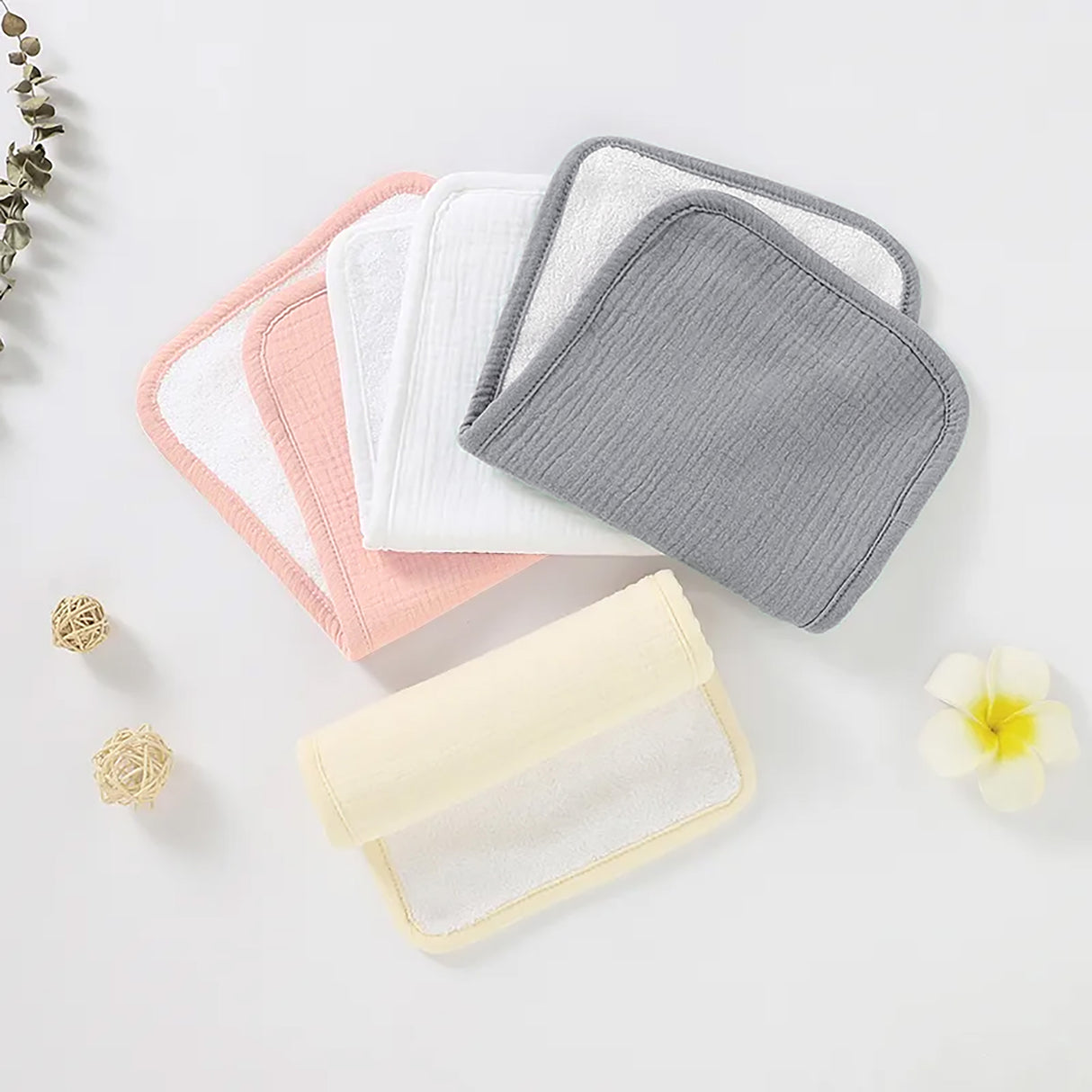 Baby Infant 100% Organic Muslin Cotton Burp & Wash Cloth 3 Pack
