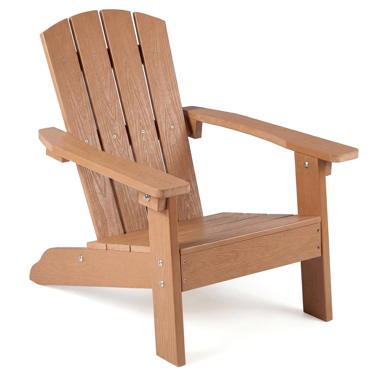 All-Weather HDPE Kid's Adirondack Chair with with High Backrest and Armrests-Natural