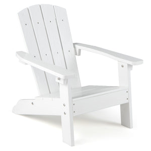 All-Weather HIPS Kid's Adirondack Chair with with High Backrest and Armrests-White