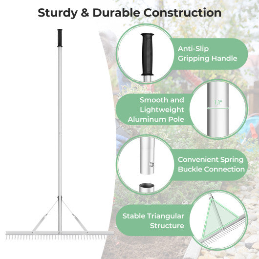 Aluminum Rake with 36" Wide Rake Head and 68" Long Handle