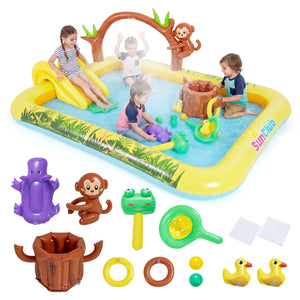 Animal Spray Pool with Slide for Backyard and Garden