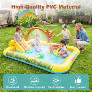 Animal Spray Pool with Slide for Backyard and Garden