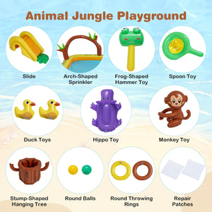 Animal Spray Pool with Slide for Backyard and Garden