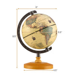 Antique Globe Dia 5.5 Inch Mini Rotating World Globe with Wooden Base-Brozen
