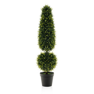 4 Feet Artificial Boxwood Topiary Tree with Natural Vines and PE Leaves-Green