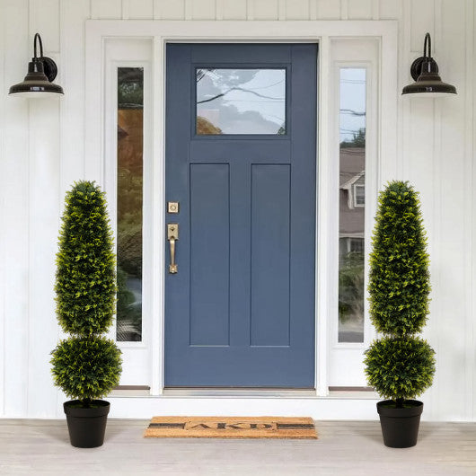 4 Feet Artificial Boxwood Topiary Tree with Natural Vines and PE Leaves-Green