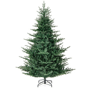 Artificial Christmas Tree with Branch Tips and Warm White LED Lights-7 Feet