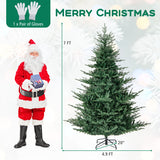 Artificial Christmas Tree with Branch Tips and Warm White LED Lights-7 Feet