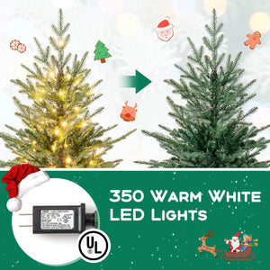 37 Inch Lighted Christmas Bow Decoration with Warm White LED Lights