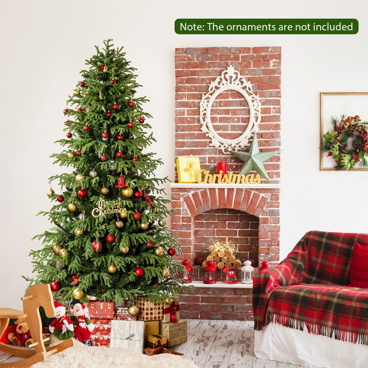 Artificial Christmas Tree with LED Lights and PVC Mixed Branch Tips-7