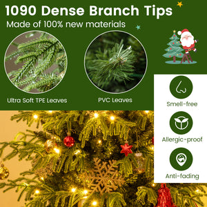 Artificial Christmas Tree with LED Lights and PVC Mixed Branch Tips-7